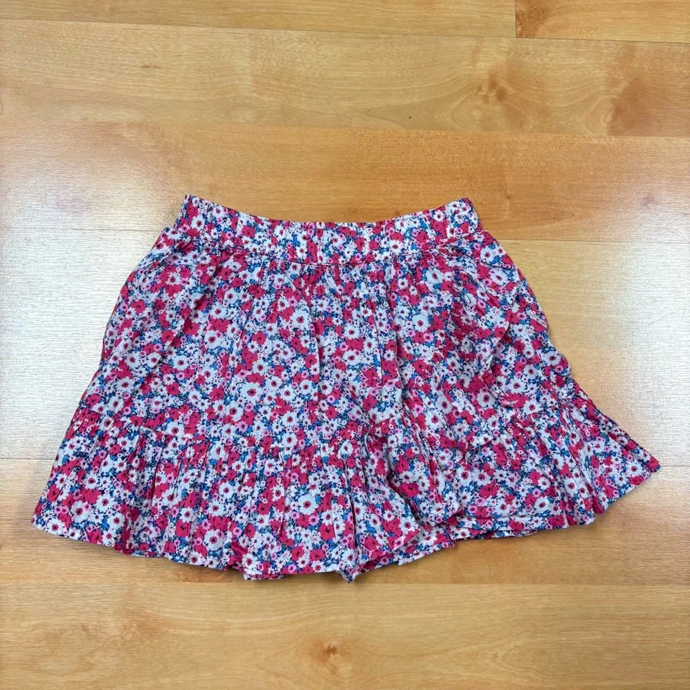 Gap Kids Pink Floral Pull-on Ruffle Skort Girls M 8